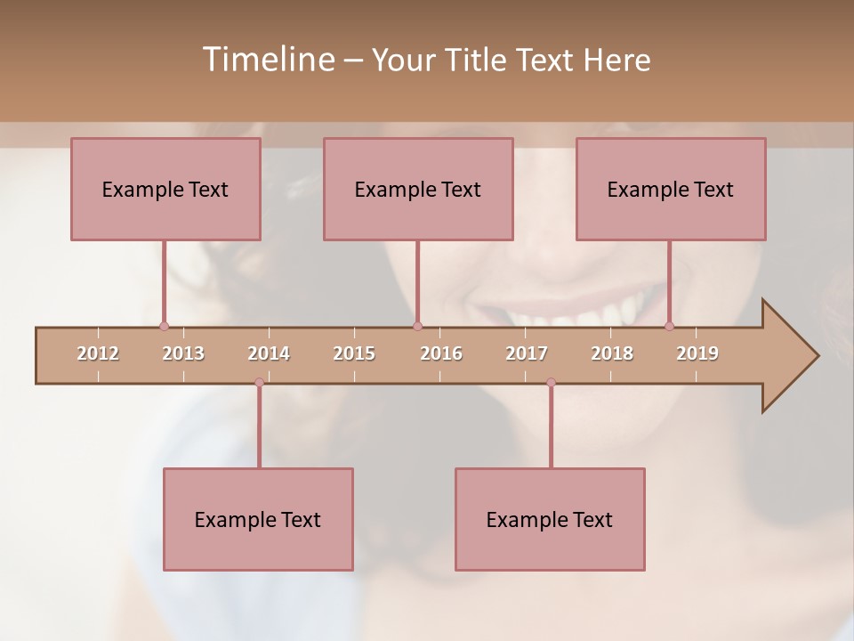 A Woman Is Smiling While Standing Behind A Wall PowerPoint Template