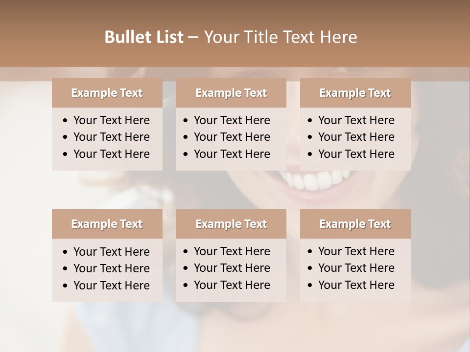 A Woman Is Smiling While Standing Behind A Wall PowerPoint Template