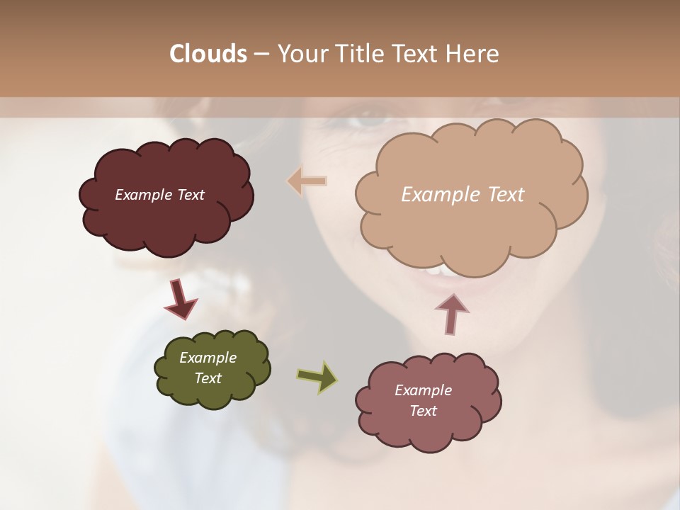 A Woman Is Smiling While Standing Behind A Wall PowerPoint Template