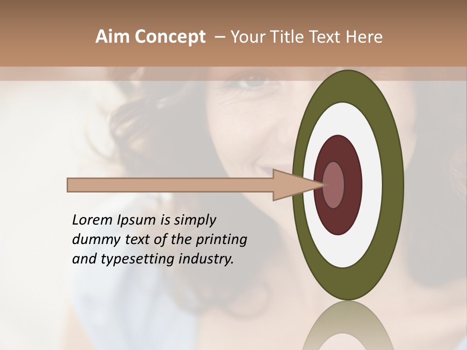 A Woman Is Smiling While Standing Behind A Wall PowerPoint Template