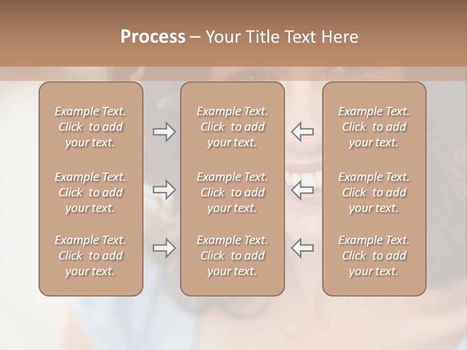 A Woman Is Smiling While Standing Behind A Wall PowerPoint Template