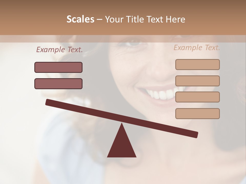 A Woman Is Smiling While Standing Behind A Wall PowerPoint Template