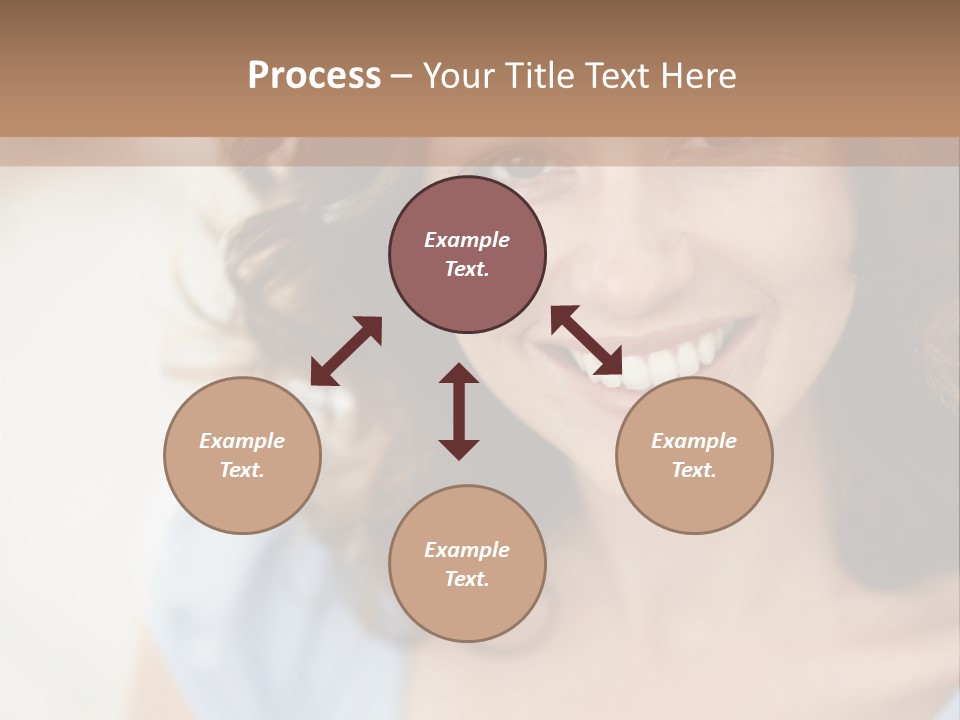 A Woman Is Smiling While Standing Behind A Wall PowerPoint Template