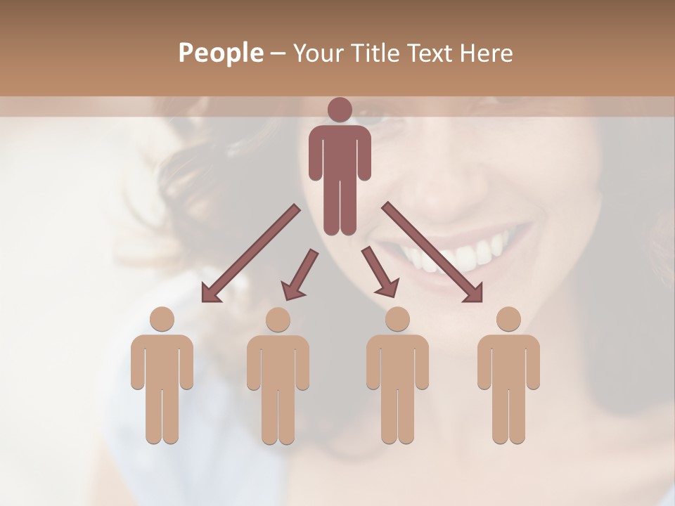 A Woman Is Smiling While Standing Behind A Wall PowerPoint Template