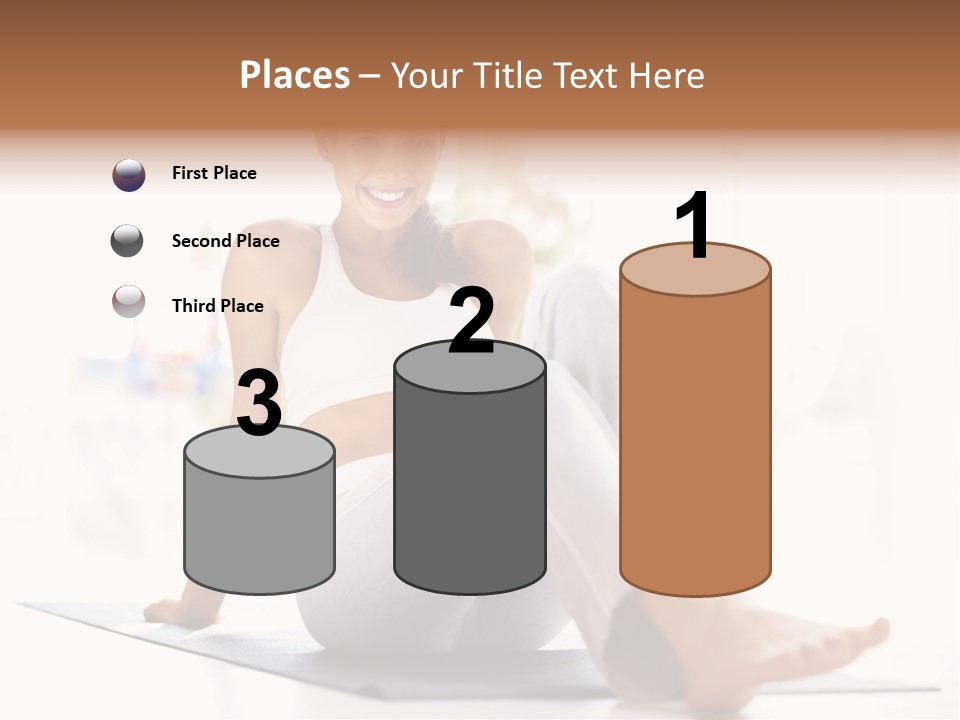 A Woman Sitting On The Floor With Her Legs Crossed PowerPoint Template