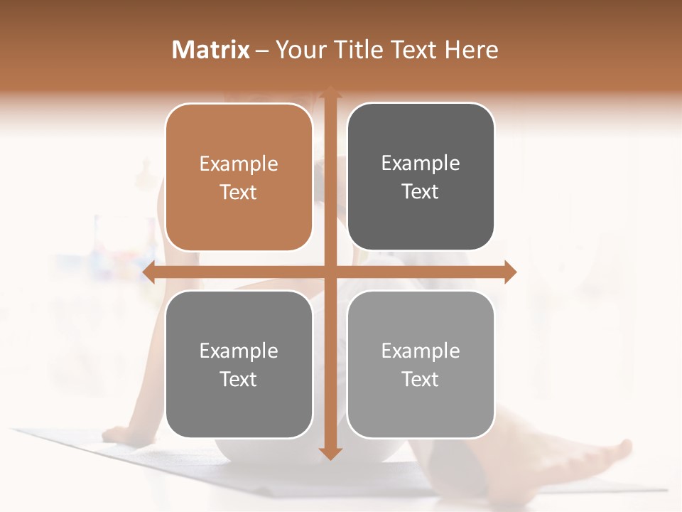 A Woman Sitting On The Floor With Her Legs Crossed PowerPoint Template