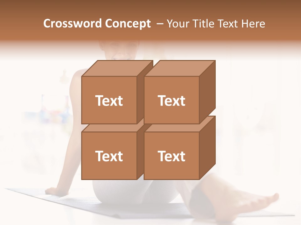 A Woman Sitting On The Floor With Her Legs Crossed PowerPoint Template