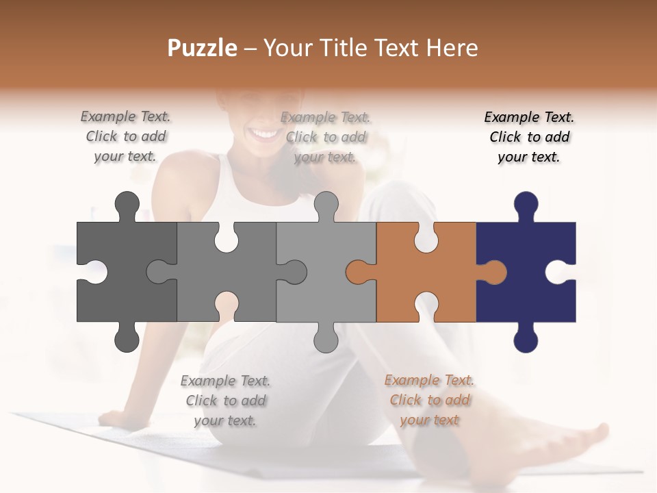 A Woman Sitting On The Floor With Her Legs Crossed PowerPoint Template