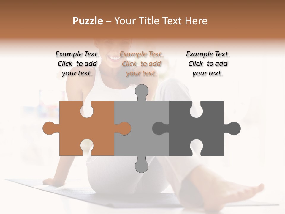 A Woman Sitting On The Floor With Her Legs Crossed PowerPoint Template