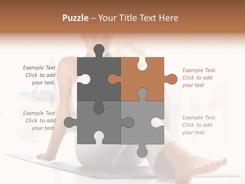 A Woman Sitting On The Floor With Her Legs Crossed PowerPoint Template