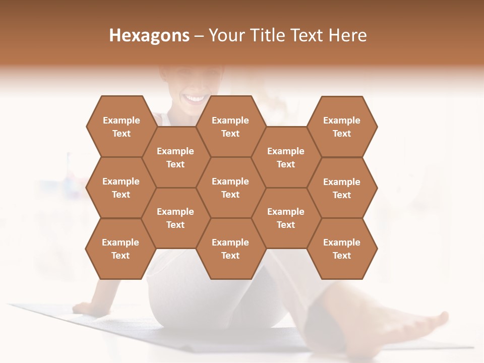 A Woman Sitting On The Floor With Her Legs Crossed PowerPoint Template