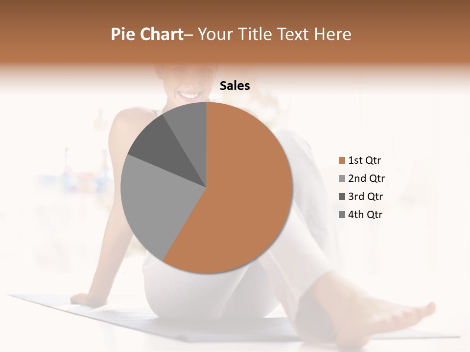 A Woman Sitting On The Floor With Her Legs Crossed PowerPoint Template