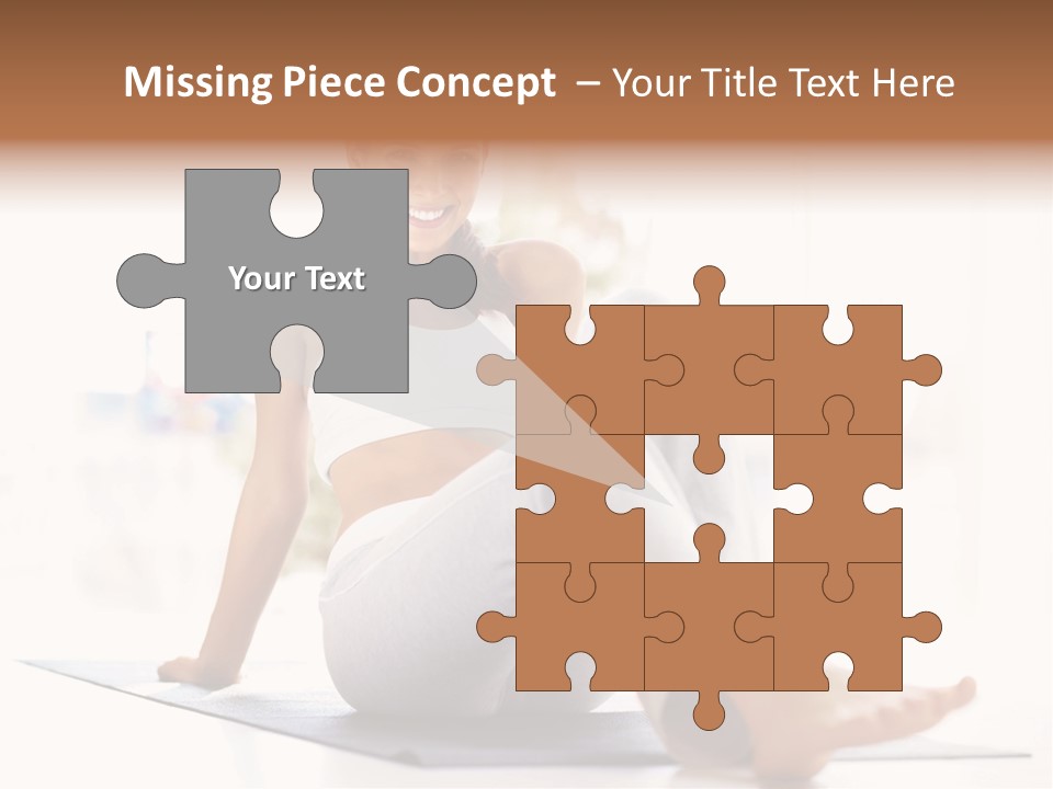 A Woman Sitting On The Floor With Her Legs Crossed PowerPoint Template