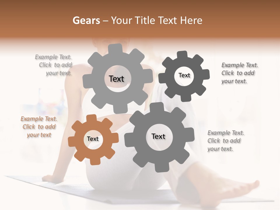 A Woman Sitting On The Floor With Her Legs Crossed PowerPoint Template