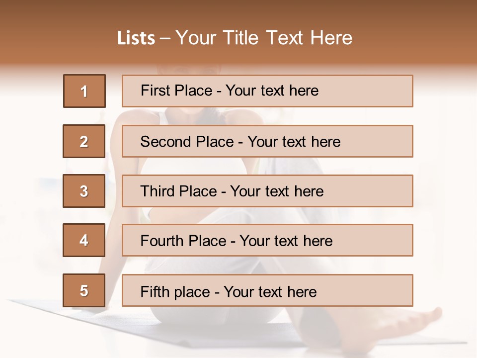 A Woman Sitting On The Floor With Her Legs Crossed PowerPoint Template