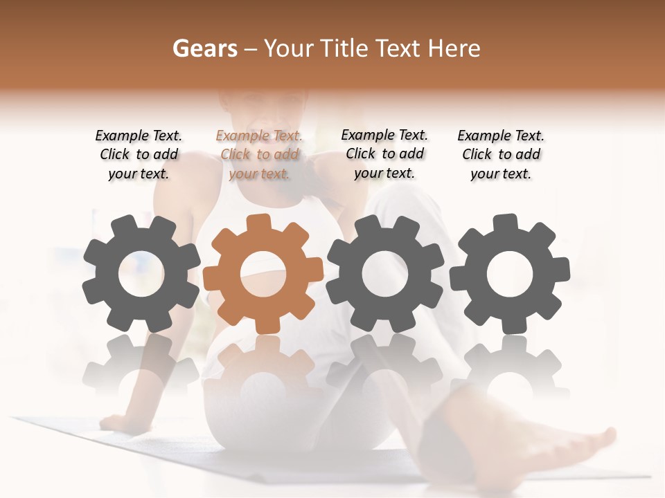 A Woman Sitting On The Floor With Her Legs Crossed PowerPoint Template