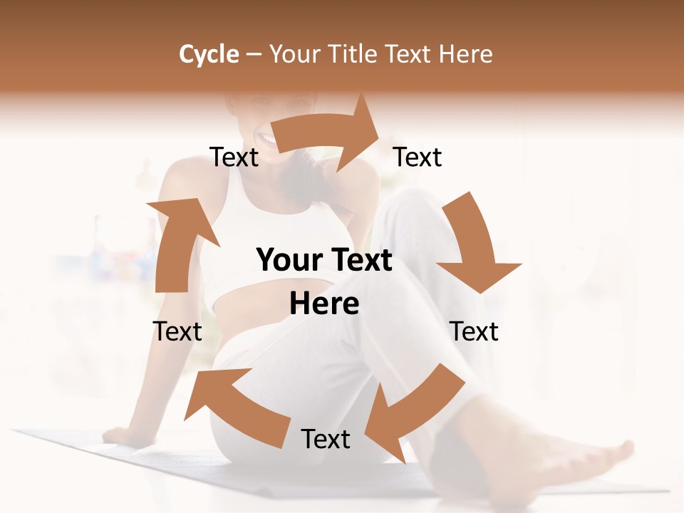 A Woman Sitting On The Floor With Her Legs Crossed PowerPoint Template