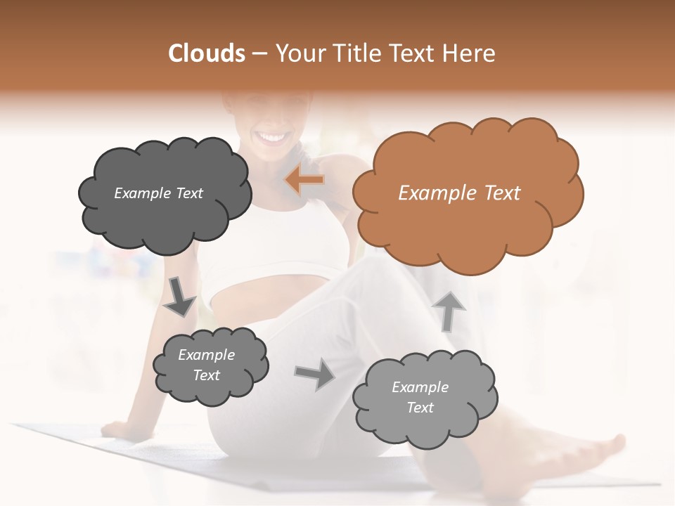 A Woman Sitting On The Floor With Her Legs Crossed PowerPoint Template