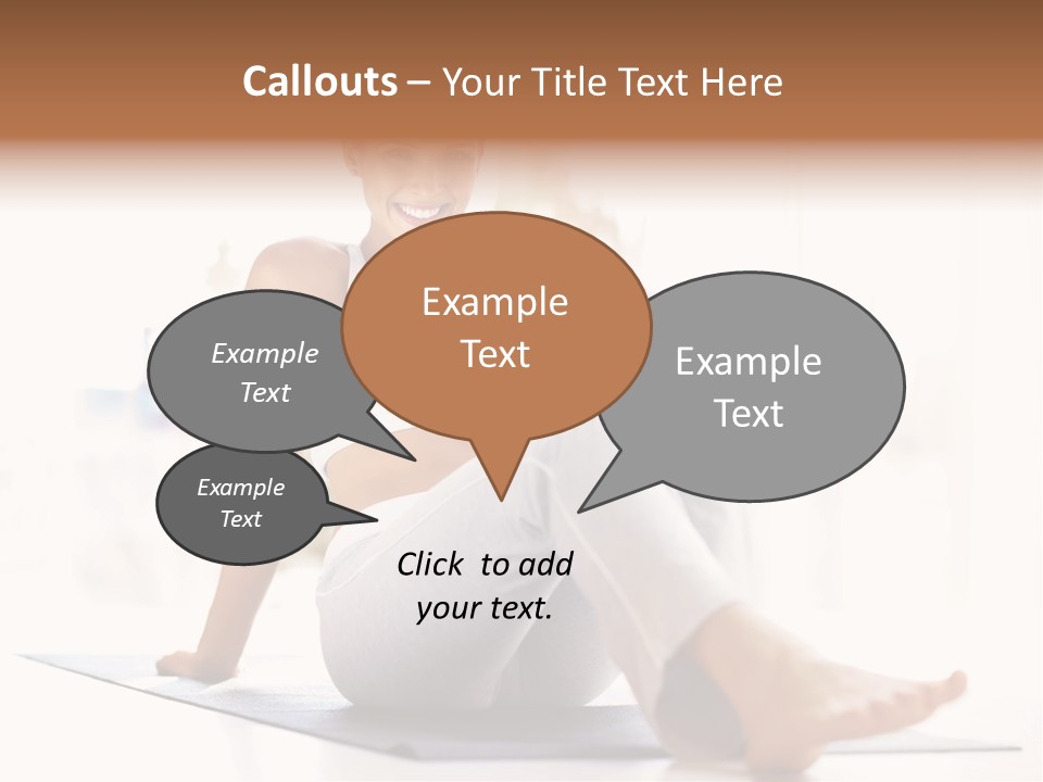 A Woman Sitting On The Floor With Her Legs Crossed PowerPoint Template