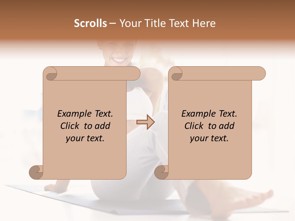 A Woman Sitting On The Floor With Her Legs Crossed PowerPoint Template