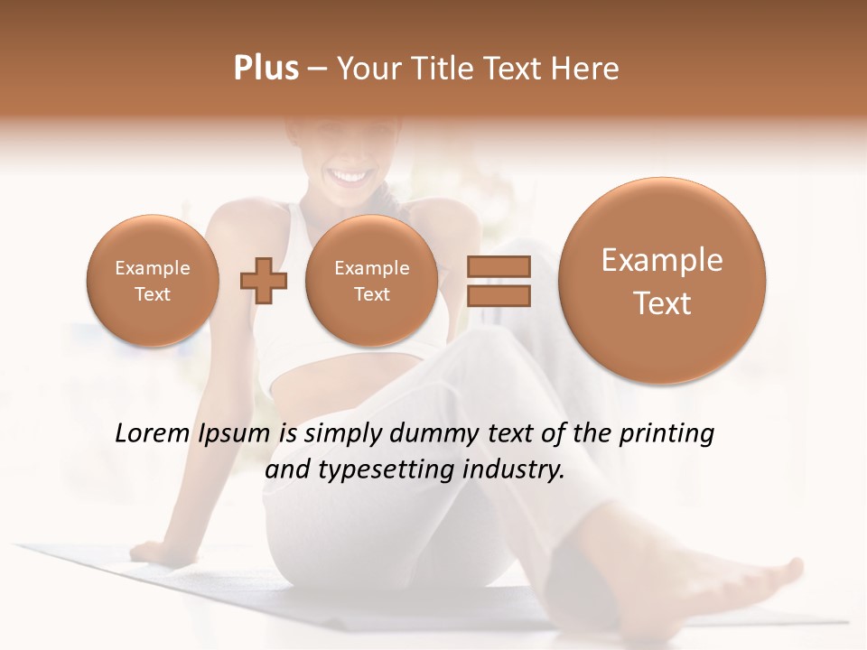 A Woman Sitting On The Floor With Her Legs Crossed PowerPoint Template