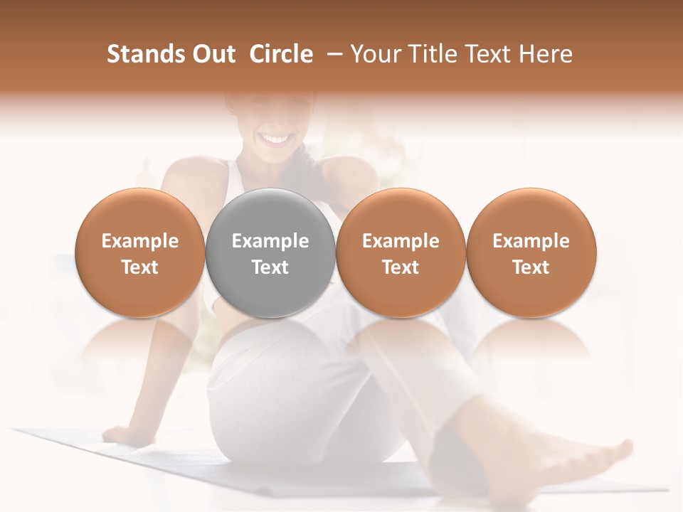 A Woman Sitting On The Floor With Her Legs Crossed PowerPoint Template