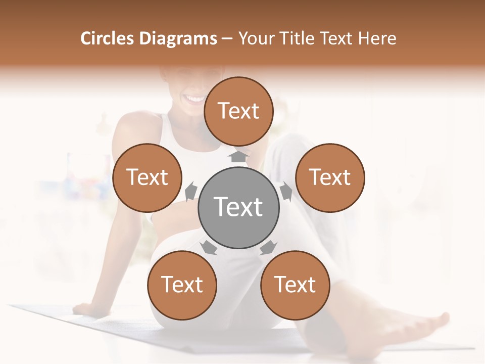 A Woman Sitting On The Floor With Her Legs Crossed PowerPoint Template