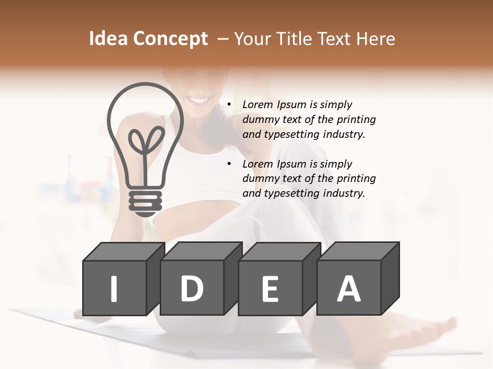 A Woman Sitting On The Floor With Her Legs Crossed PowerPoint Template