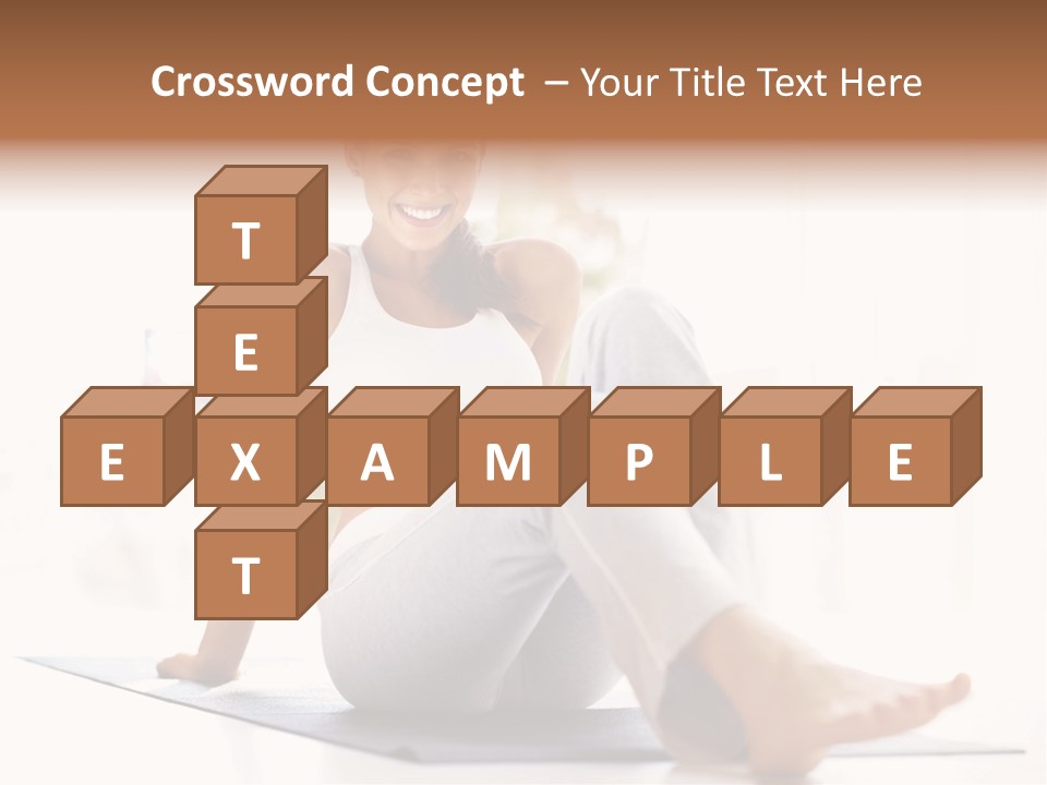 A Woman Sitting On The Floor With Her Legs Crossed PowerPoint Template