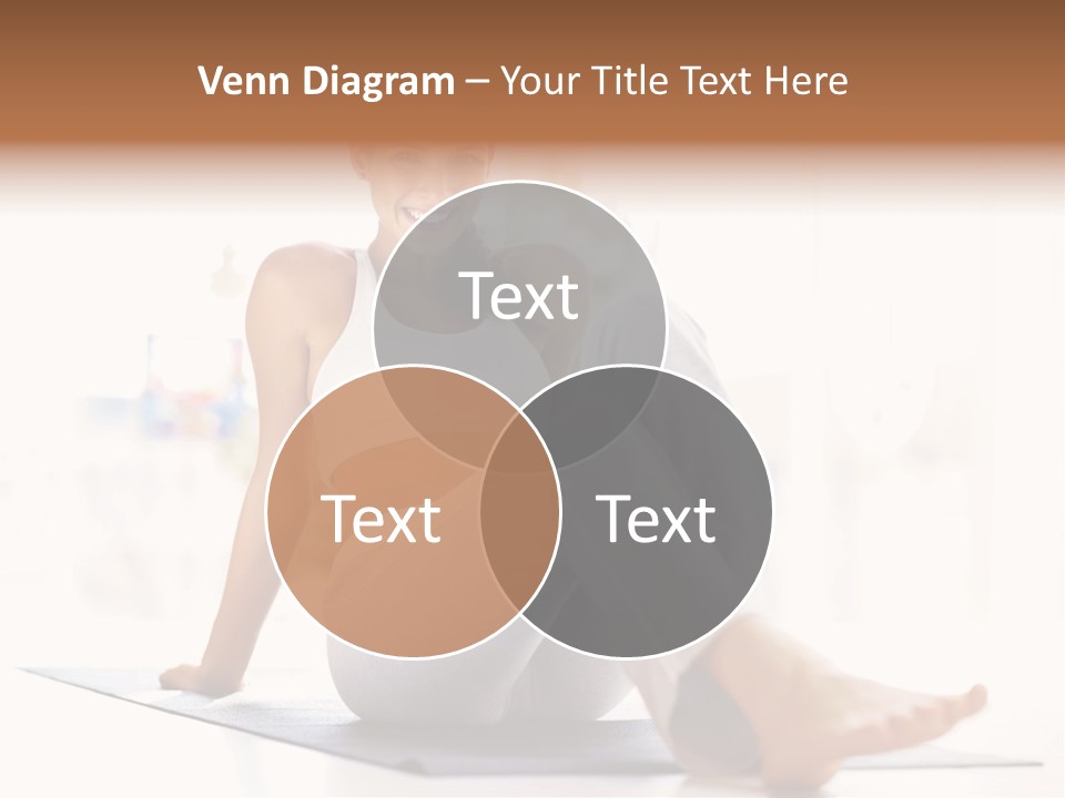 A Woman Sitting On The Floor With Her Legs Crossed PowerPoint Template