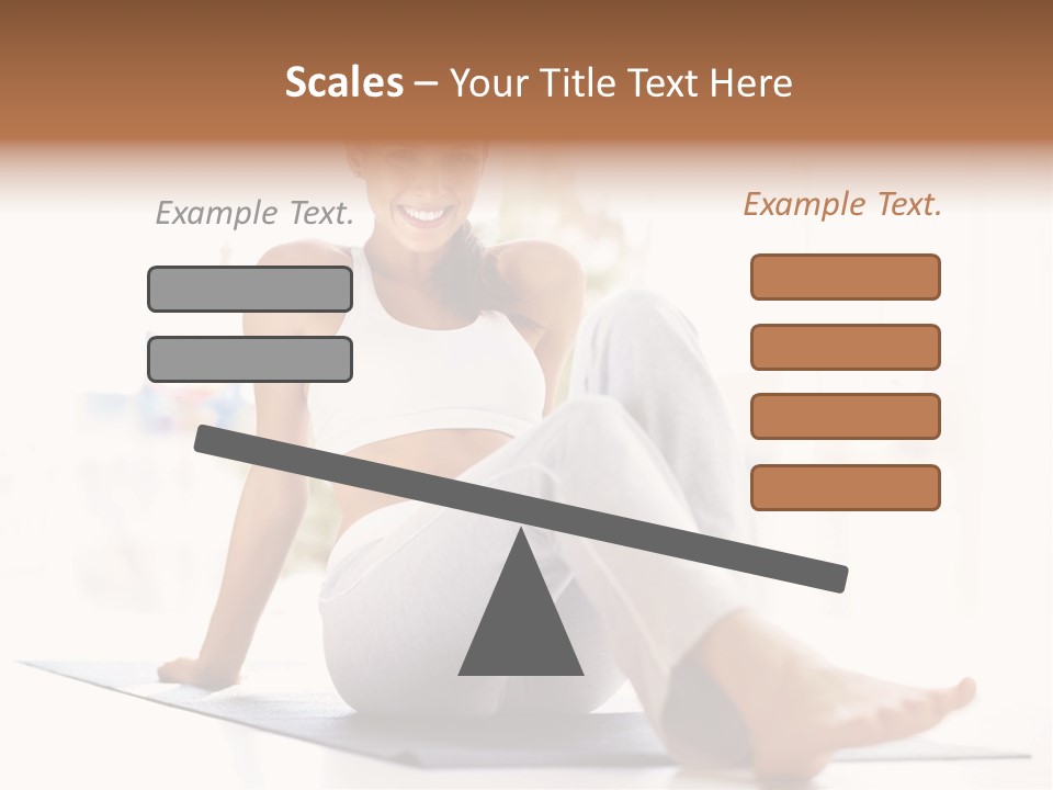 A Woman Sitting On The Floor With Her Legs Crossed PowerPoint Template