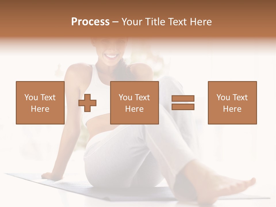 A Woman Sitting On The Floor With Her Legs Crossed PowerPoint Template