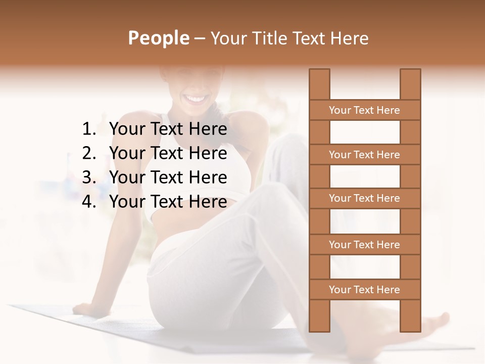 A Woman Sitting On The Floor With Her Legs Crossed PowerPoint Template