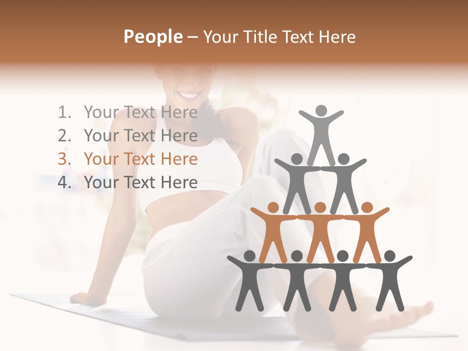 A Woman Sitting On The Floor With Her Legs Crossed PowerPoint Template