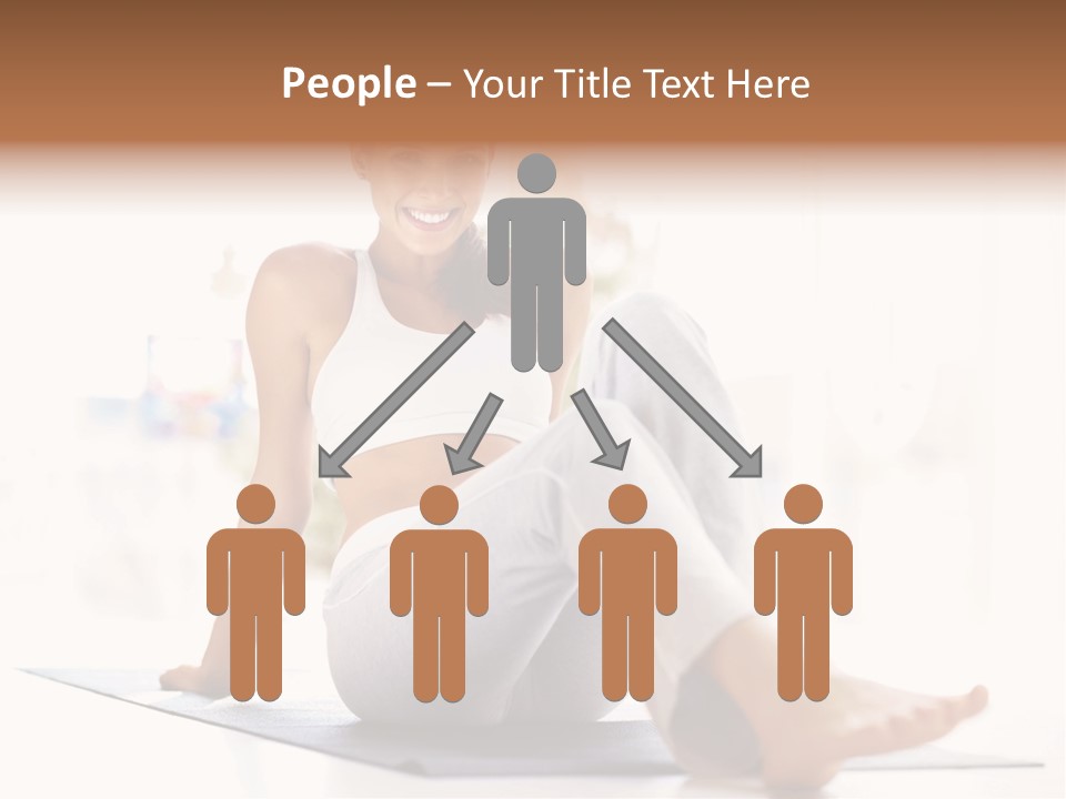 A Woman Sitting On The Floor With Her Legs Crossed PowerPoint Template