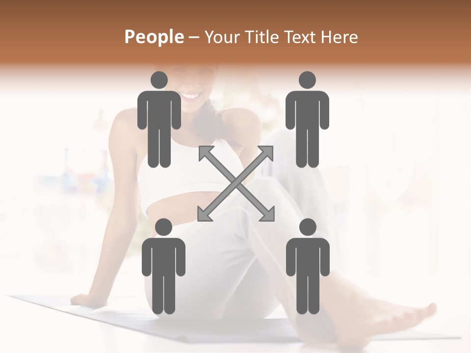 A Woman Sitting On The Floor With Her Legs Crossed PowerPoint Template