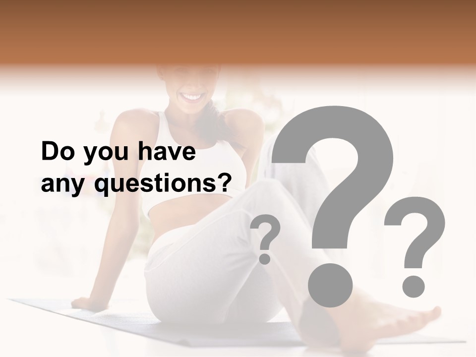 A Woman Sitting On The Floor With Her Legs Crossed PowerPoint Template
