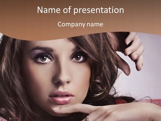 A Beautiful Woman With A Ring On Her Finger PowerPoint Template