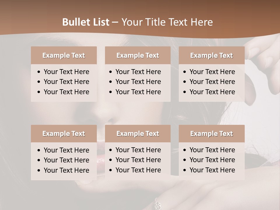 A Beautiful Woman With A Ring On Her Finger PowerPoint Template