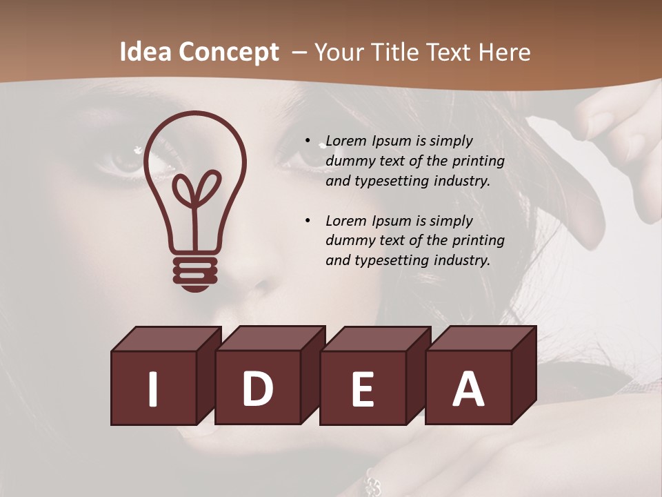 A Beautiful Woman With A Ring On Her Finger PowerPoint Template