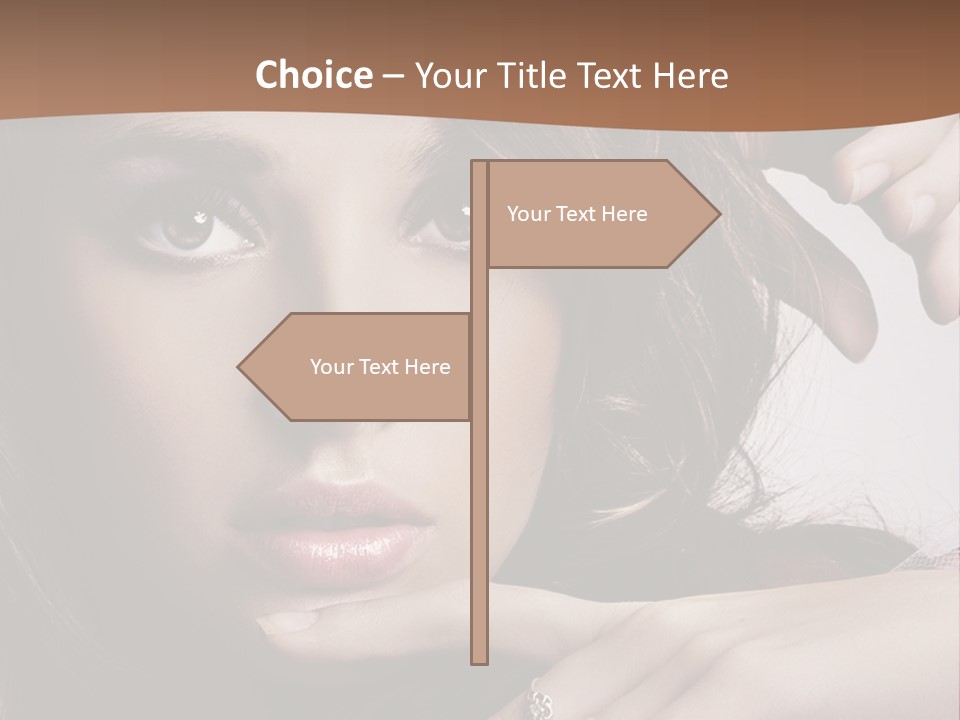 A Beautiful Woman With A Ring On Her Finger PowerPoint Template