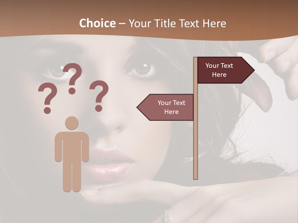 A Beautiful Woman With A Ring On Her Finger PowerPoint Template