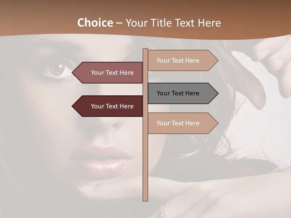 A Beautiful Woman With A Ring On Her Finger PowerPoint Template