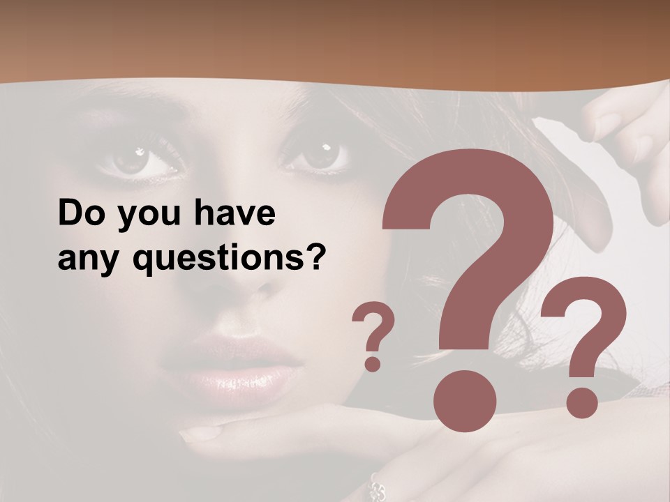 A Beautiful Woman With A Ring On Her Finger PowerPoint Template