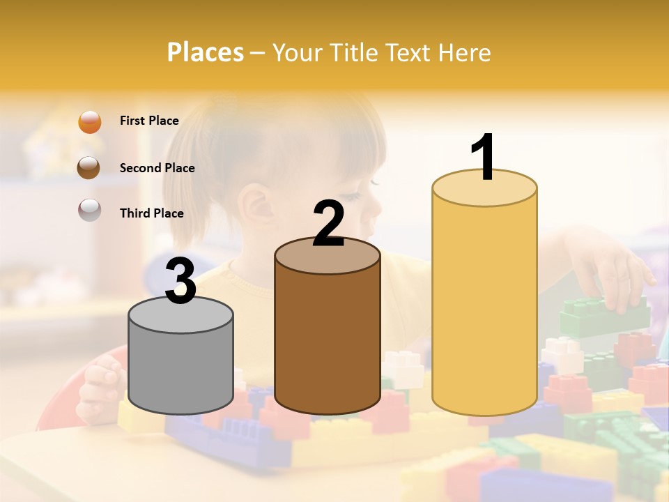 A Little Girl Playing With Legos At A Table PowerPoint Template