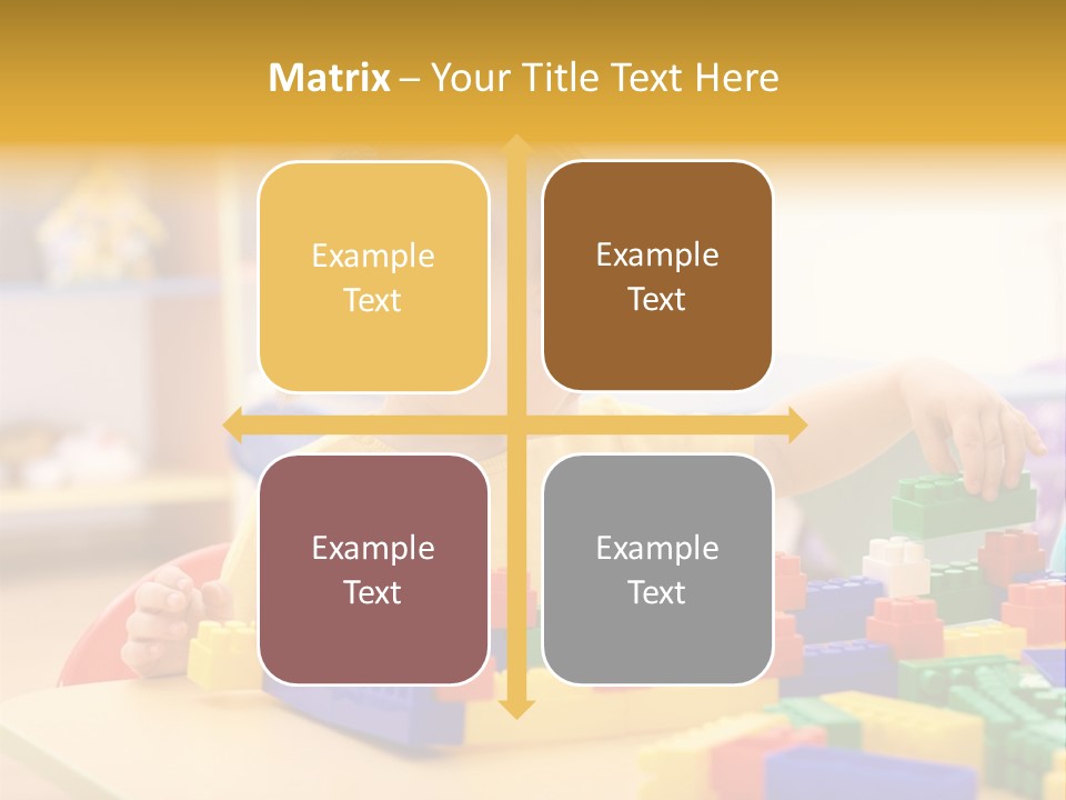 A Little Girl Playing With Legos At A Table PowerPoint Template