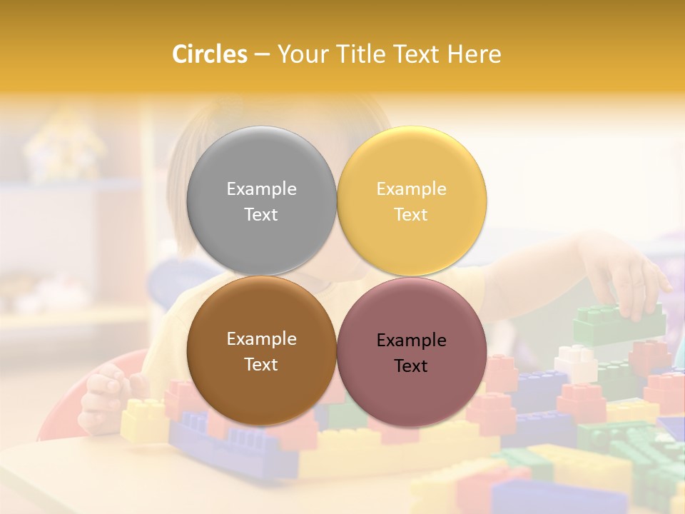 A Little Girl Playing With Legos At A Table PowerPoint Template