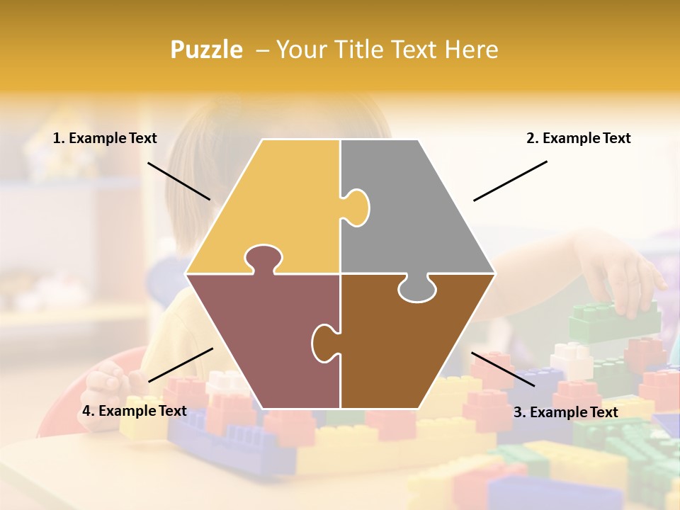 A Little Girl Playing With Legos At A Table PowerPoint Template