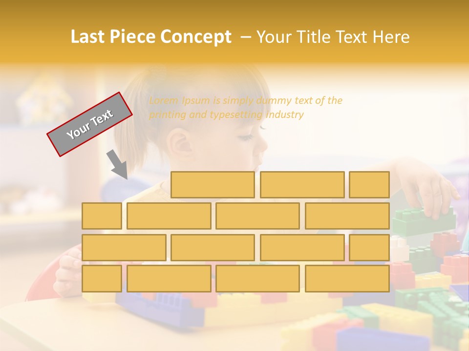 A Little Girl Playing With Legos At A Table PowerPoint Template