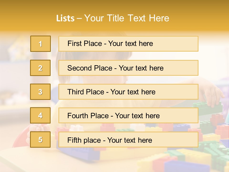 A Little Girl Playing With Legos At A Table PowerPoint Template